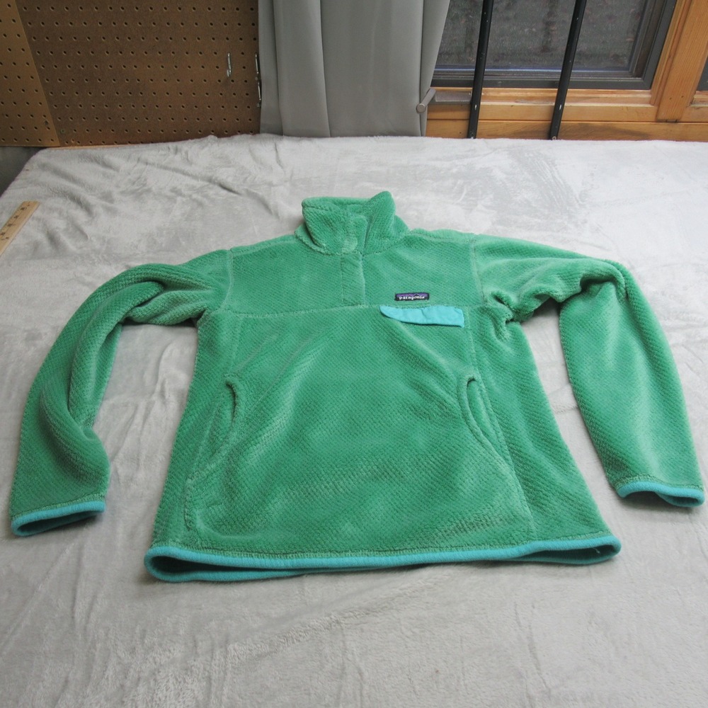 Patagonia Sweatshirt Womens Small Green Retool Pullover Fleece Snap-T Outdoor